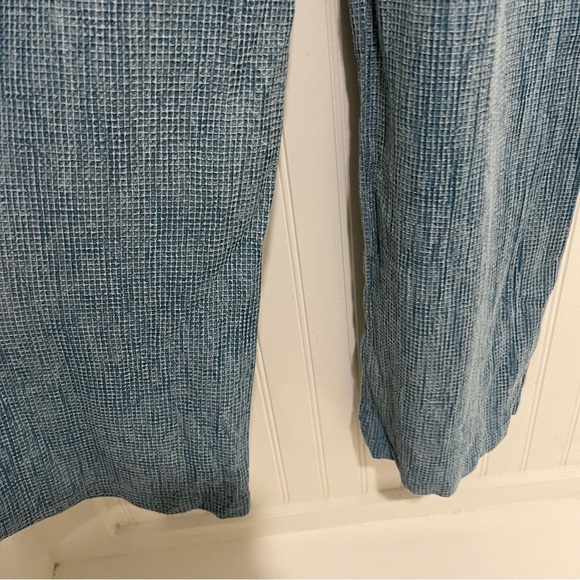 Dra Los Angeles Blue Waffle Wide-Leg Pants Drawstring - Picture 2 of 7